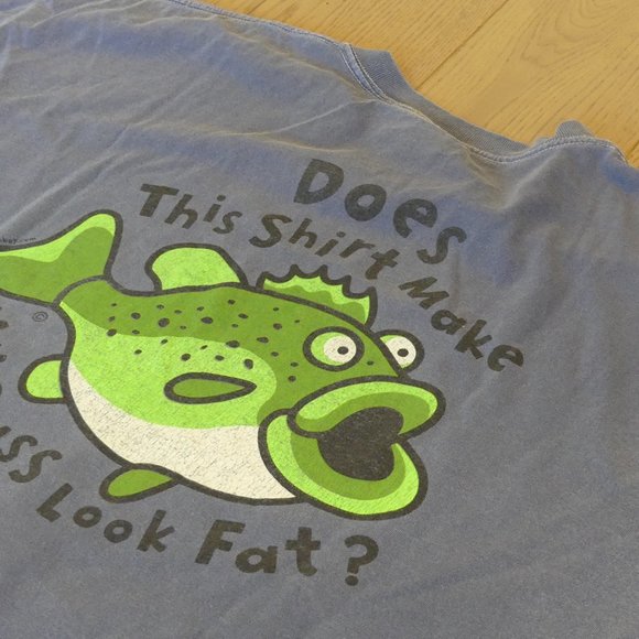 Bass Pro Shops Does This Shirt Make My Bass Look Fat Vintage Fish T-Shirt - Picture 6 of 6
